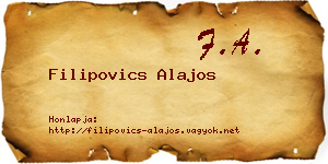 Filipovics Alajos névjegykártya